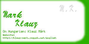 mark klauz business card